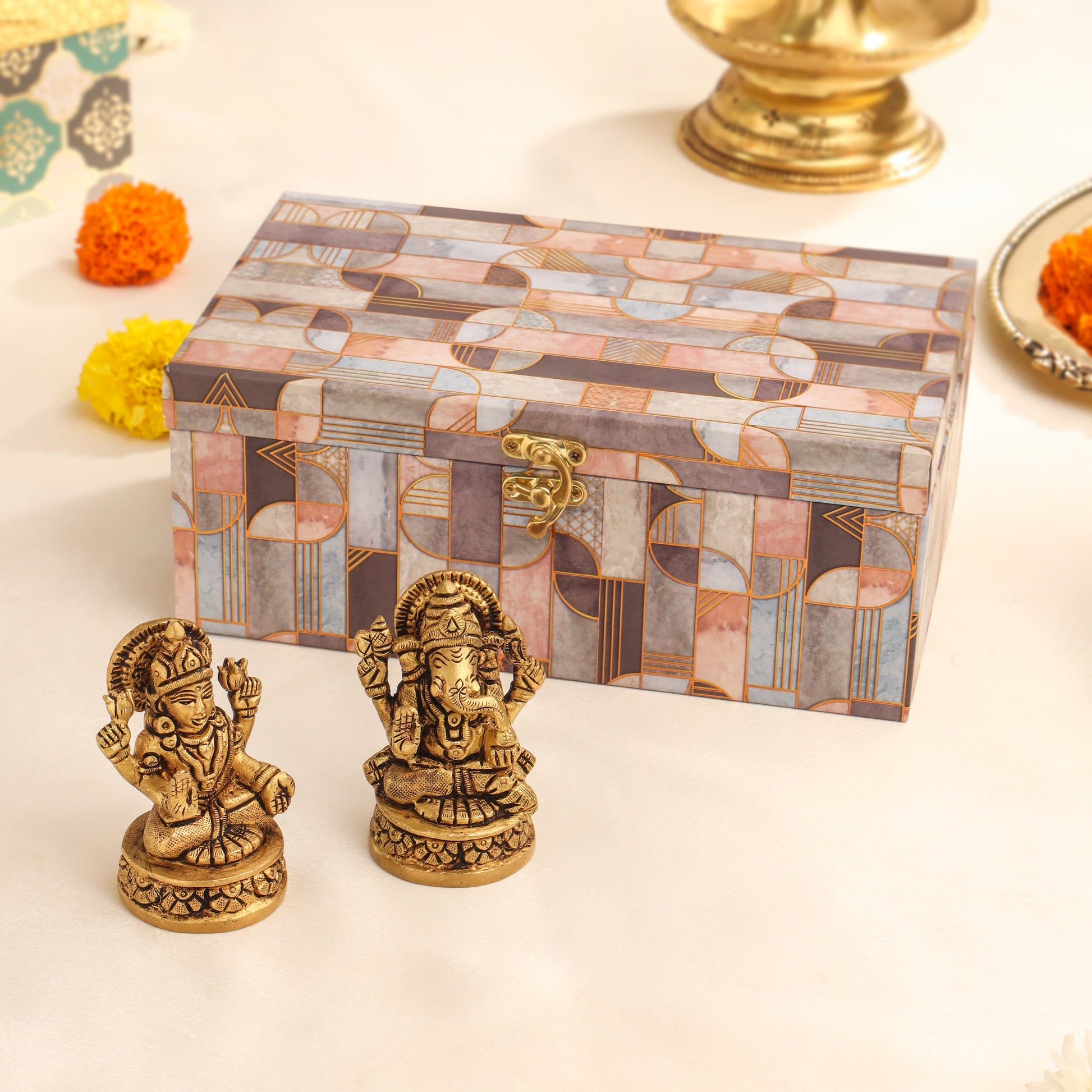 Brass Ganesha & Lakshmi Idol Corporate Festive Hamper