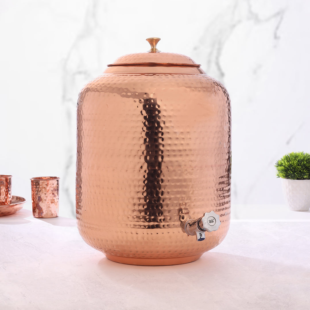 Copper Hammered Water Dispenser (16 Inch)
