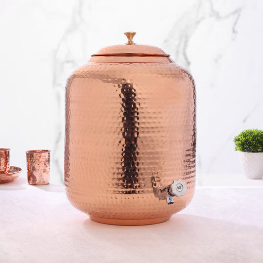 Copper Hammered Water Dispenser (16 Inch)