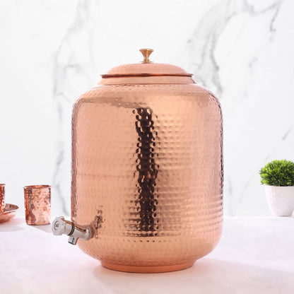 Copper Hammered Water Dispenser (16 Inch)