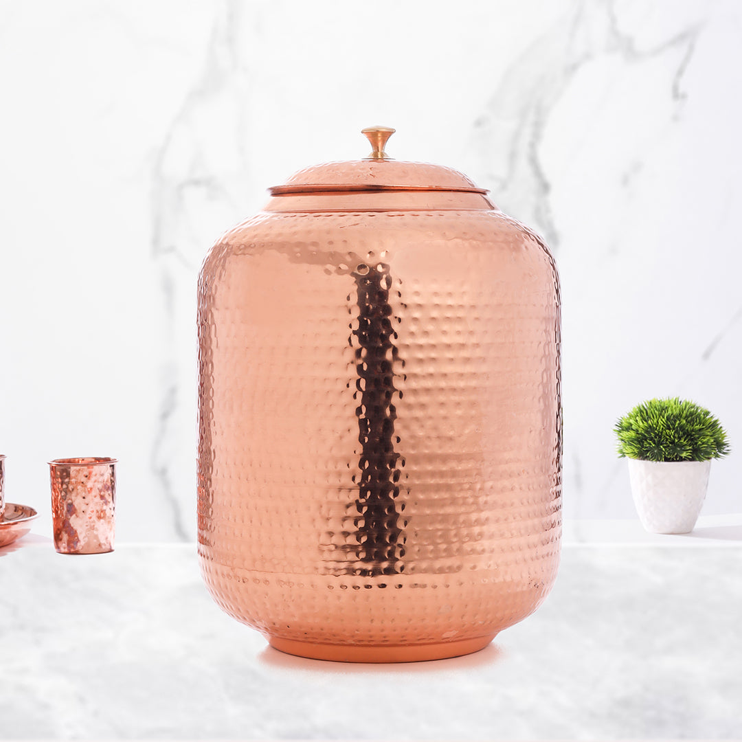 Copper Hammered Water Dispenser (16 Inch)
