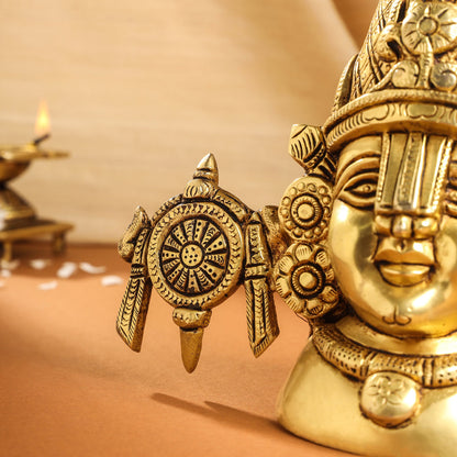Brass Tirupati Balaji/Venkateshwar Bust (7.5 Inch)