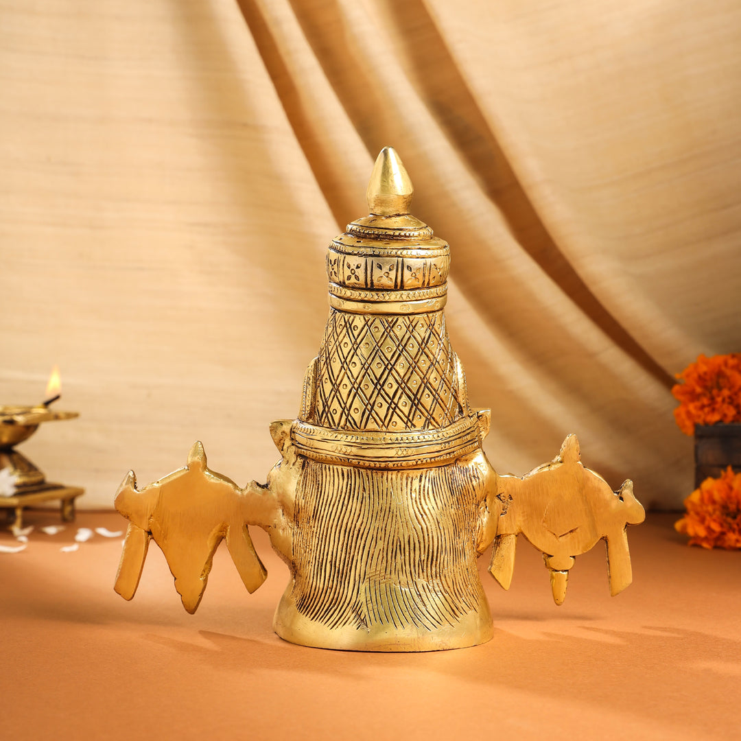 Brass Tirupati Balaji/Venkateshwar Bust (7.5 Inch)