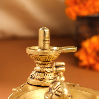 Brass Nandi Shivling Diya (4 Inch)