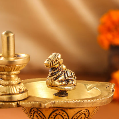 Brass Nandi Shivling Diya (4 Inch)