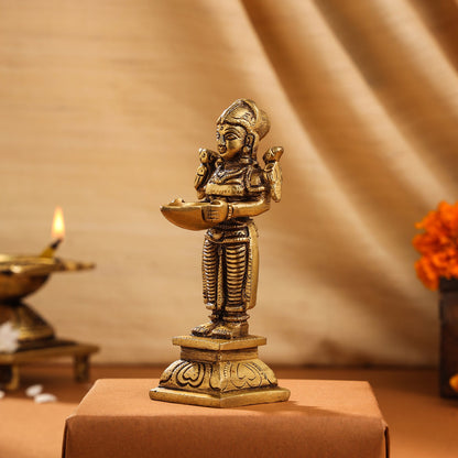 Brass Deep Lakshmi Pair (4.5 Inch)