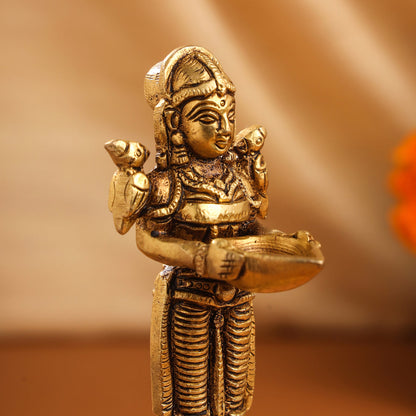 Brass Deep Lakshmi Pair (4.5 Inch)