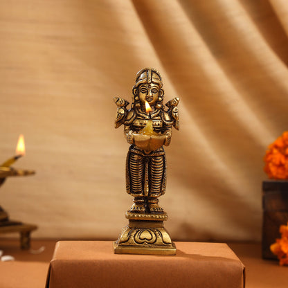 Brass Deep Lakshmi Pair (4.5 Inch)