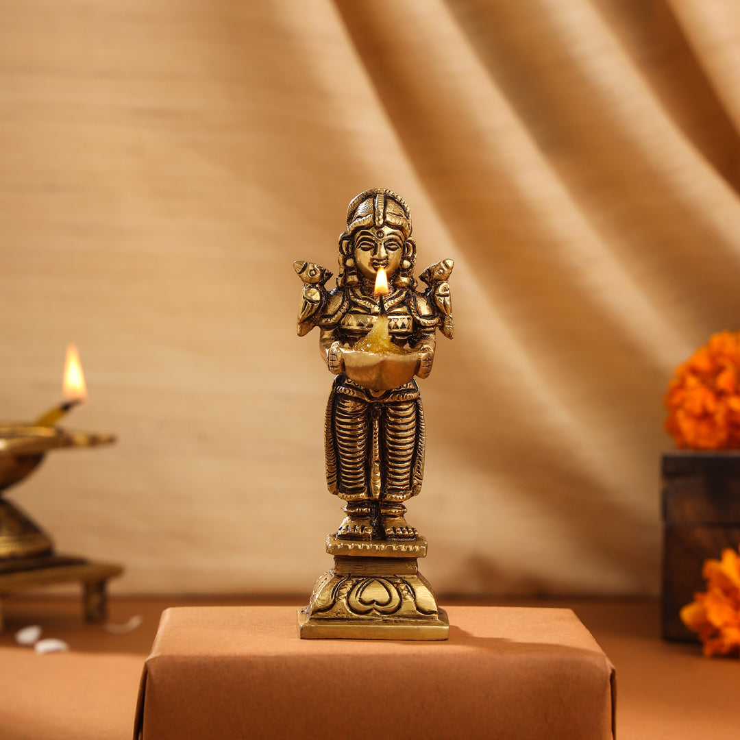 Brass Deep Lakshmi Pair (4.5 Inch)