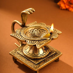 Brass Snake/Naag Tulsi diya (4 Inch)