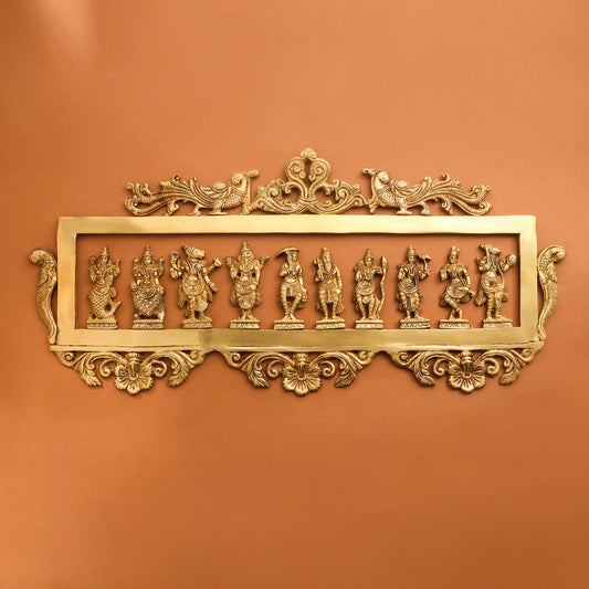 BRASS Dashavatara / VISHNU AVATAR WALL HANGING (11.5")