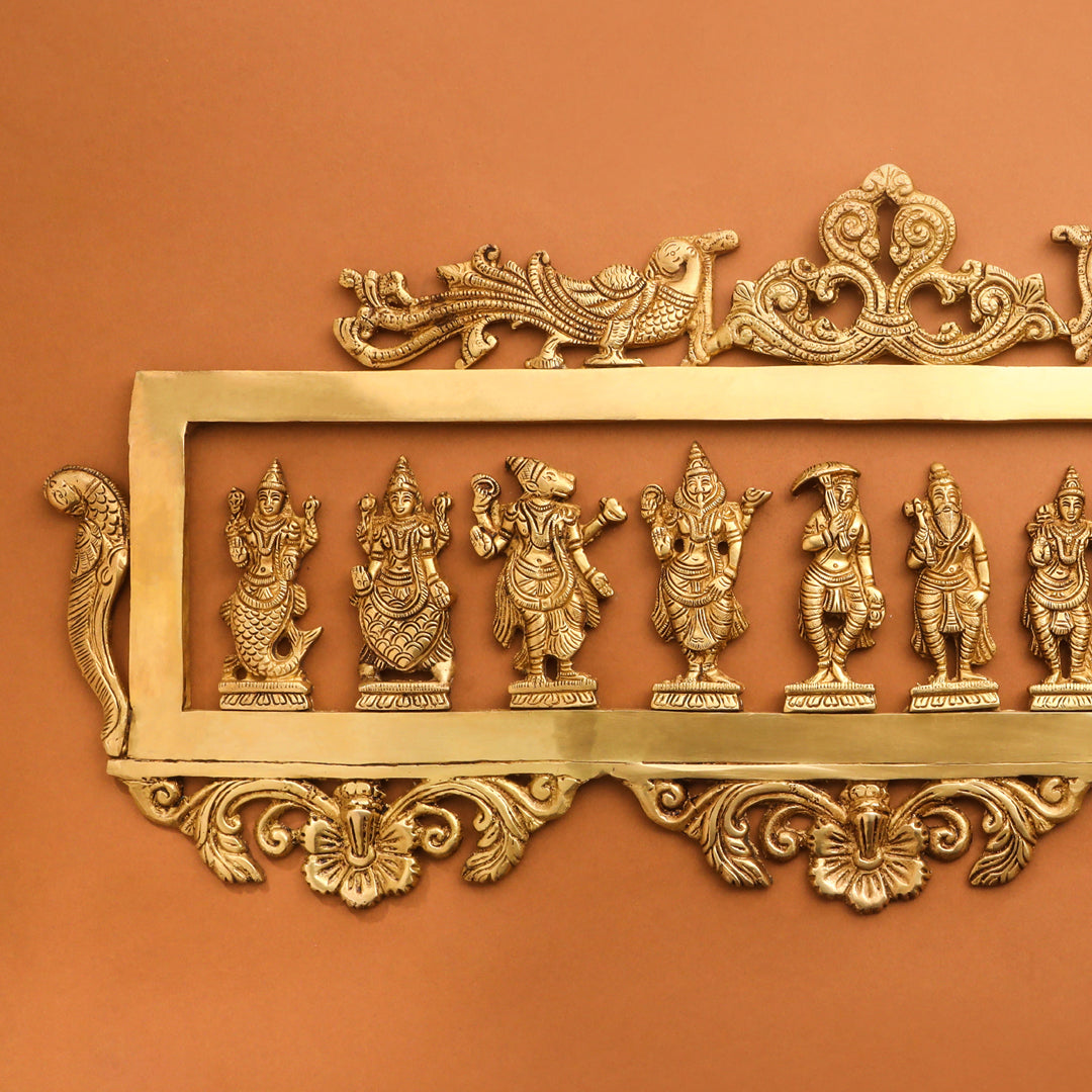 BRASS Dashavatara / VISHNU AVATAR WALL HANGING (11.5")