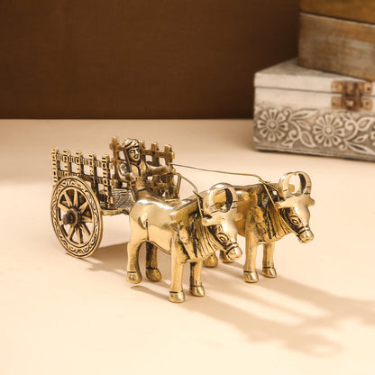 Brass Double Bullock Cart (3 Inch)