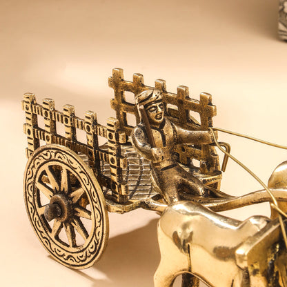 Brass Double Bullock Cart (3 Inch)