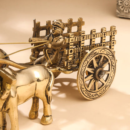Brass Double Bullock Cart (3 Inch)