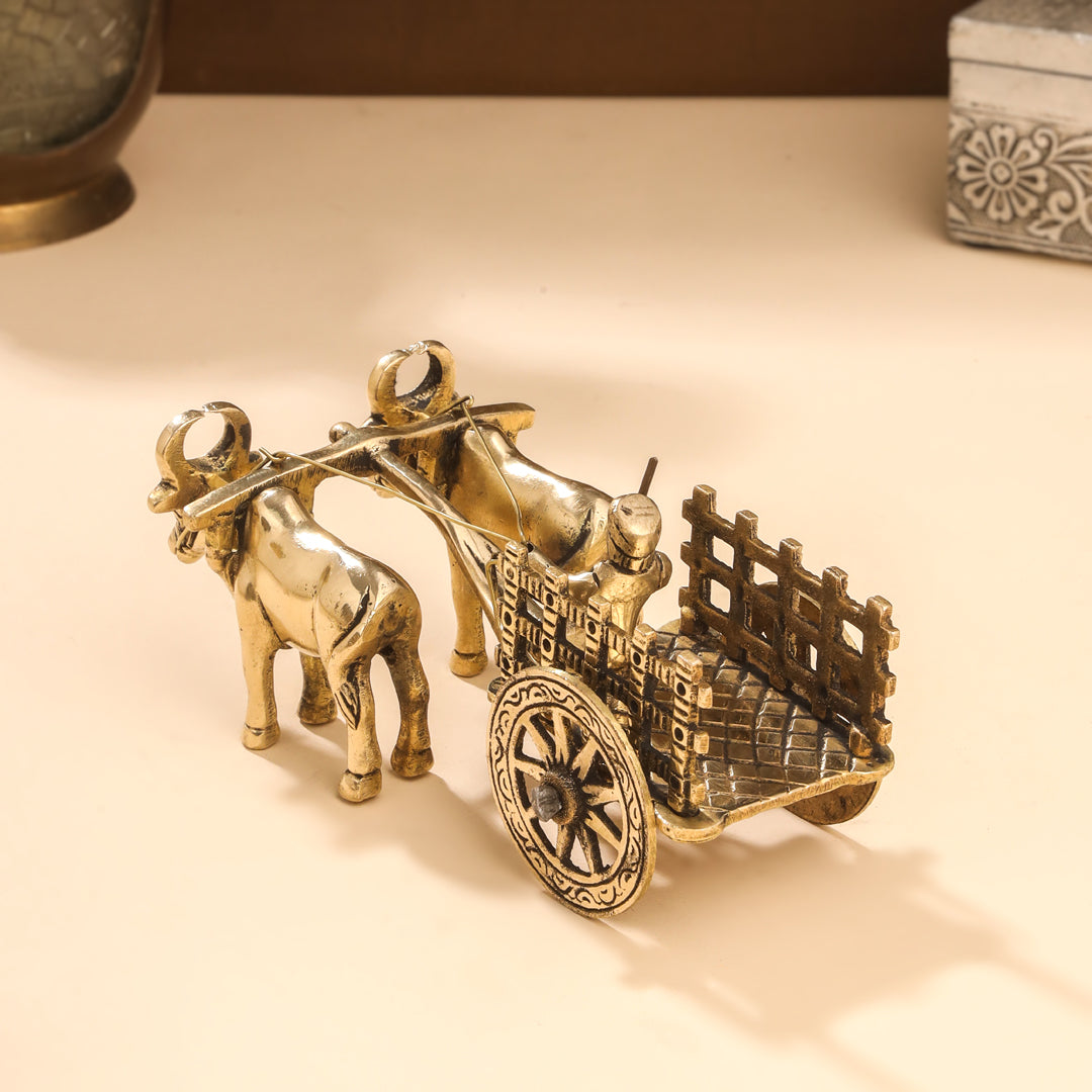 Brass Double Bullock Cart (3 Inch)
