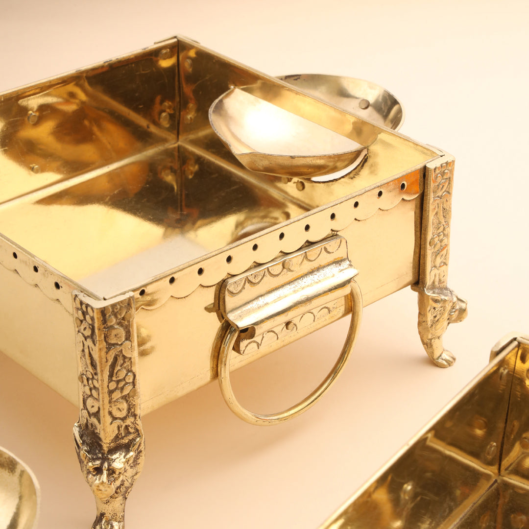 Brass Hawan Kund Akhand Jyot With Diya
