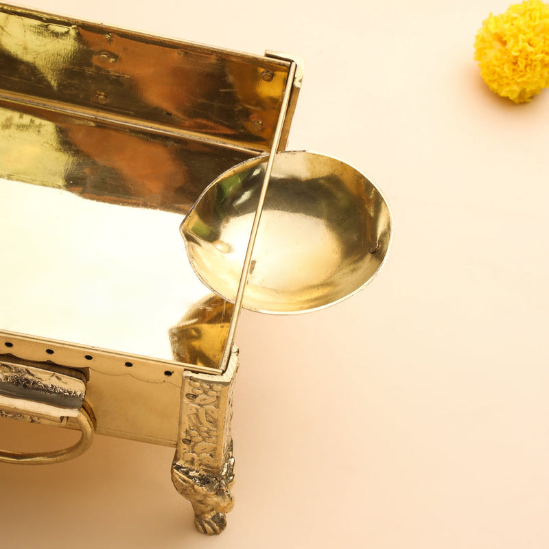 Brass Hawan Kund Akhand Jyot With Diya