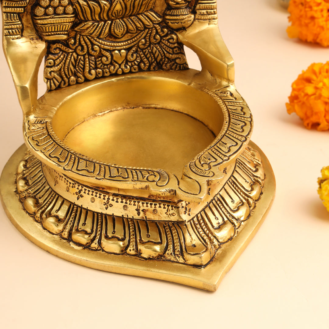 Brass Ganesha Diya/Lamp (10.5 Inch)