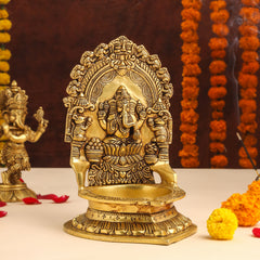 Brass Ganesha Diya/Lamp (10.5 Inch)