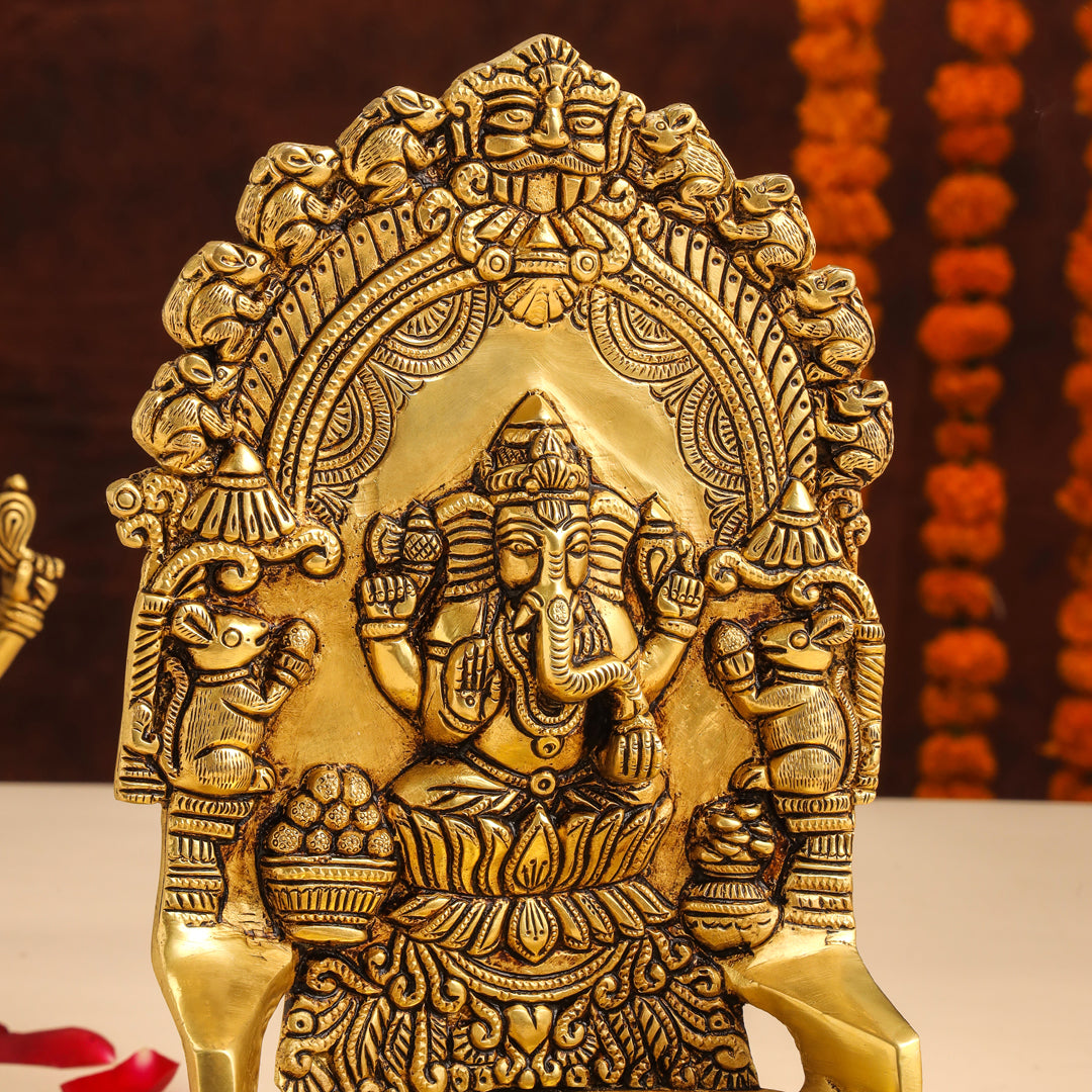 Brass Ganesha Diya/Lamp (10.5 Inch)