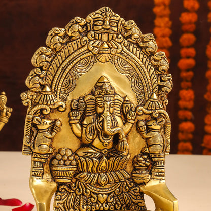 Brass Ganesha Diya/Lamp (10.5 Inch)