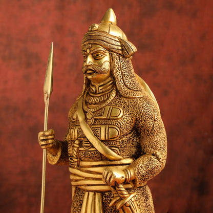 Brass Maharana Pratap Standing Statue (19 INCH)
