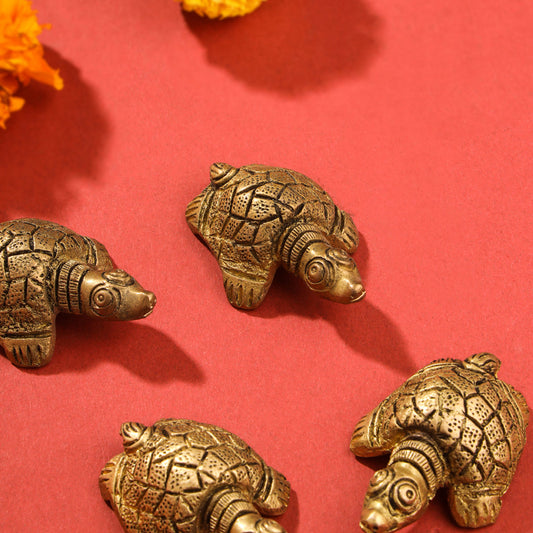 Brass Tortoise Vastu/Feng Shui Set Of Four (0.5 Inch)