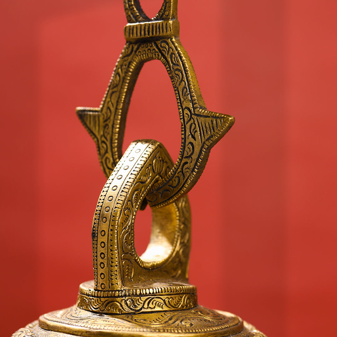 Brass Superfine Wall Hanging Temple Bell (33.5 Inch)