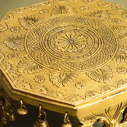 Brass Chowki With Bells (5 Inch)