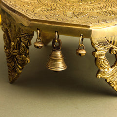 Brass Chowki With Bells (5 Inch)