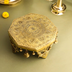 Brass Chowki With Bells (5 Inch)