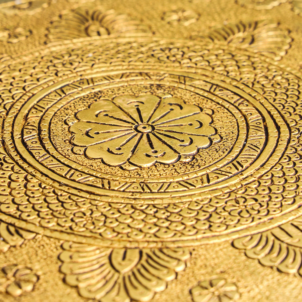 Brass Chowki With Bells (5 Inch)