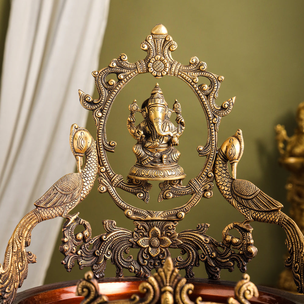 Brass Traditional Ganesha Urli/Floater (19 Inch)