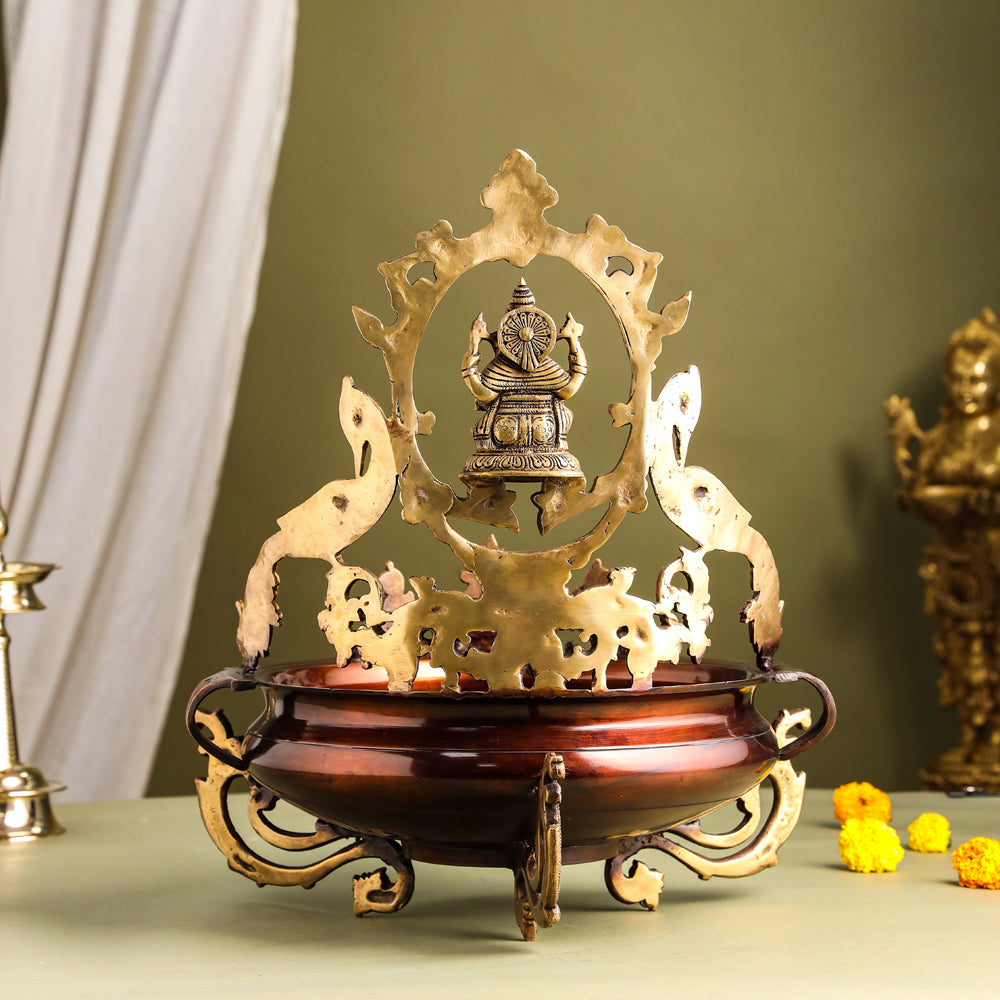 Brass Traditional Ganesha Urli/Floater (19 Inch)