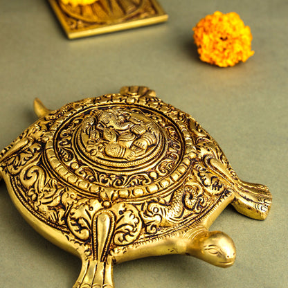 Brass Ganesha Tortoise Vastu Decor (2 Inch)