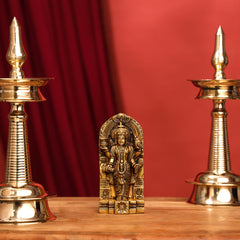 Brass Superfine Lord Dhanvantari Wall Hanging (7.5 Inch)