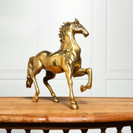 Brass Running Horse Figurine (10.5 Inch)