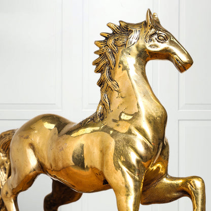 Brass Running Horse Figurine (10.5 Inch)
