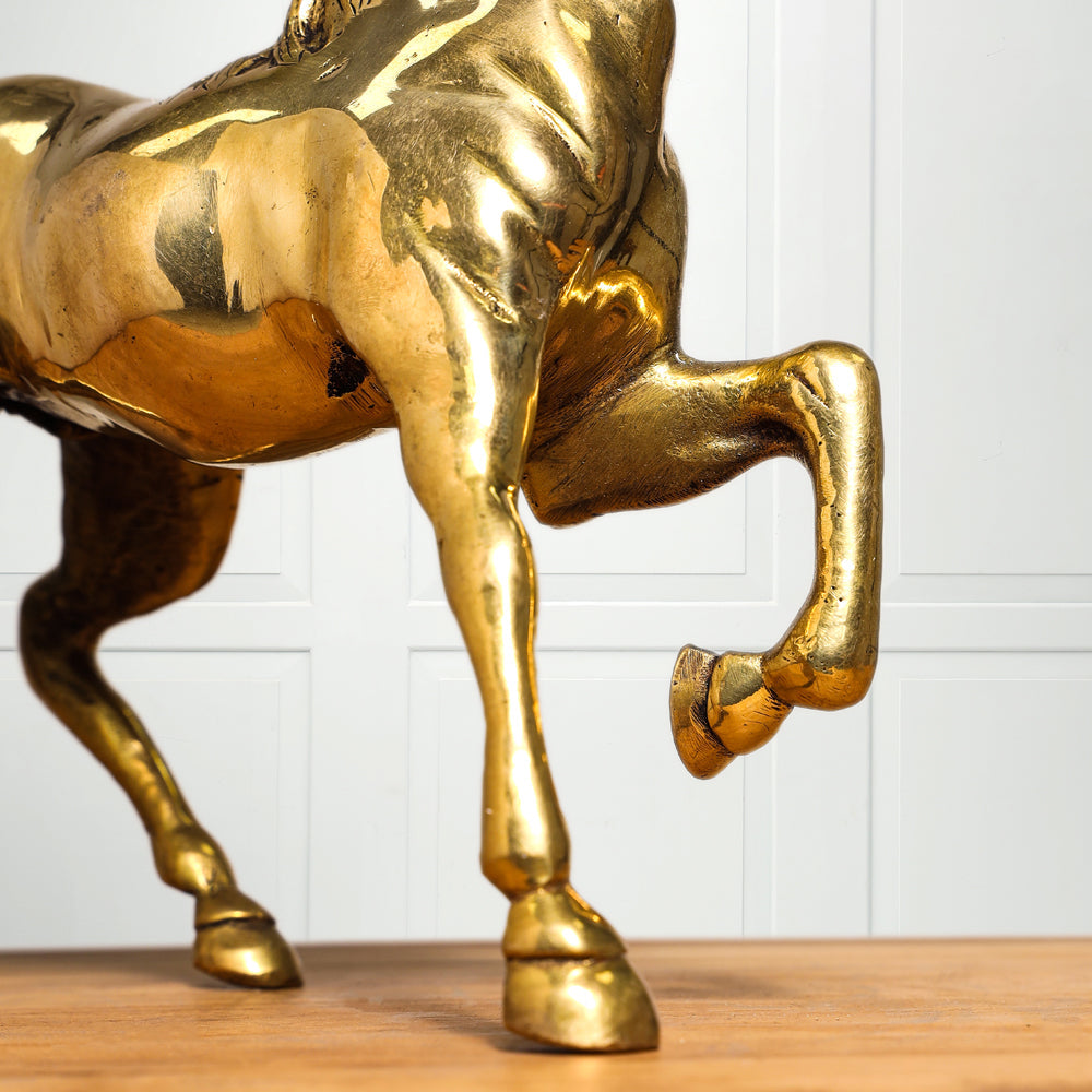 Brass Running Horse Figurine (10.5 Inch)