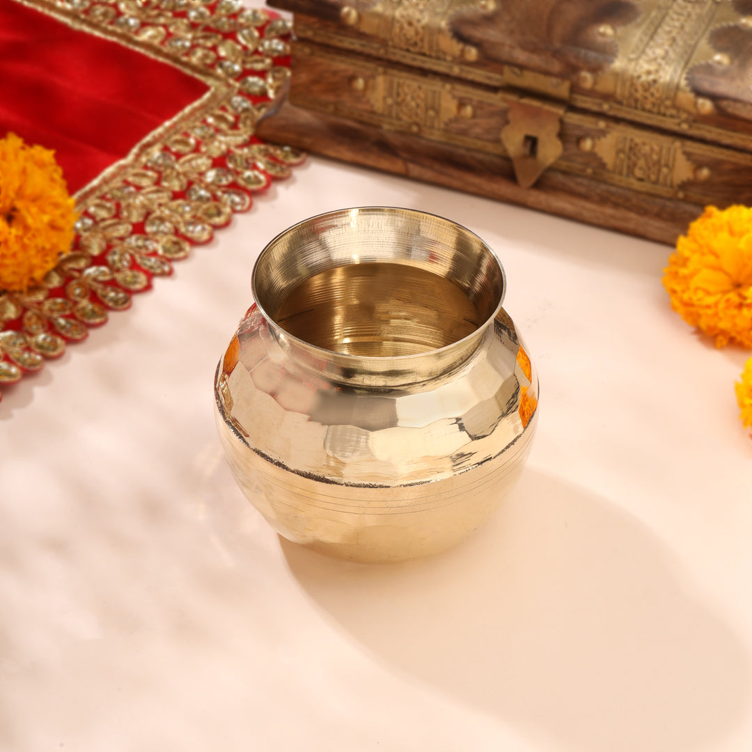Brass Hammered Pooja Kalash