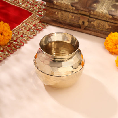 Brass Hammered Pooja Kalash