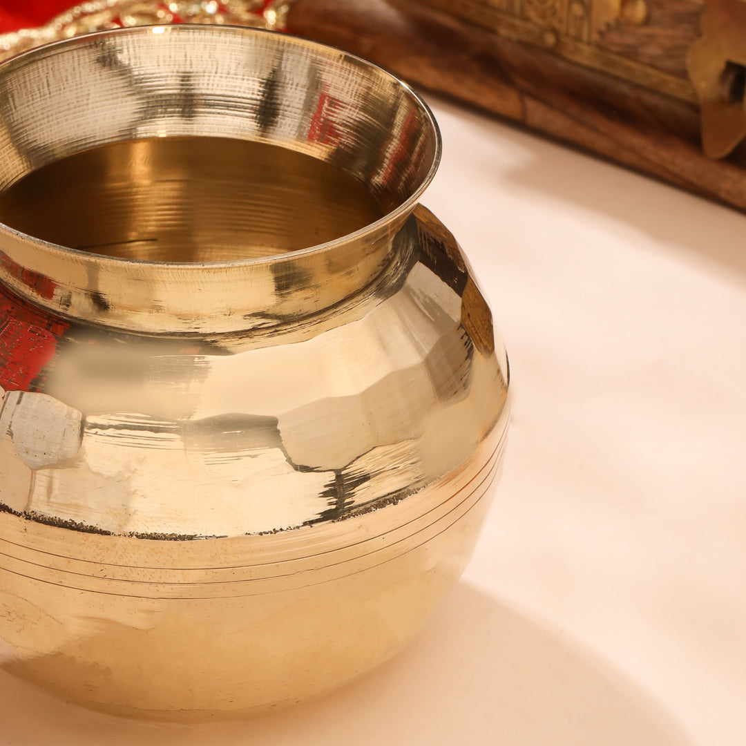 Brass Hammered Pooja Kalash