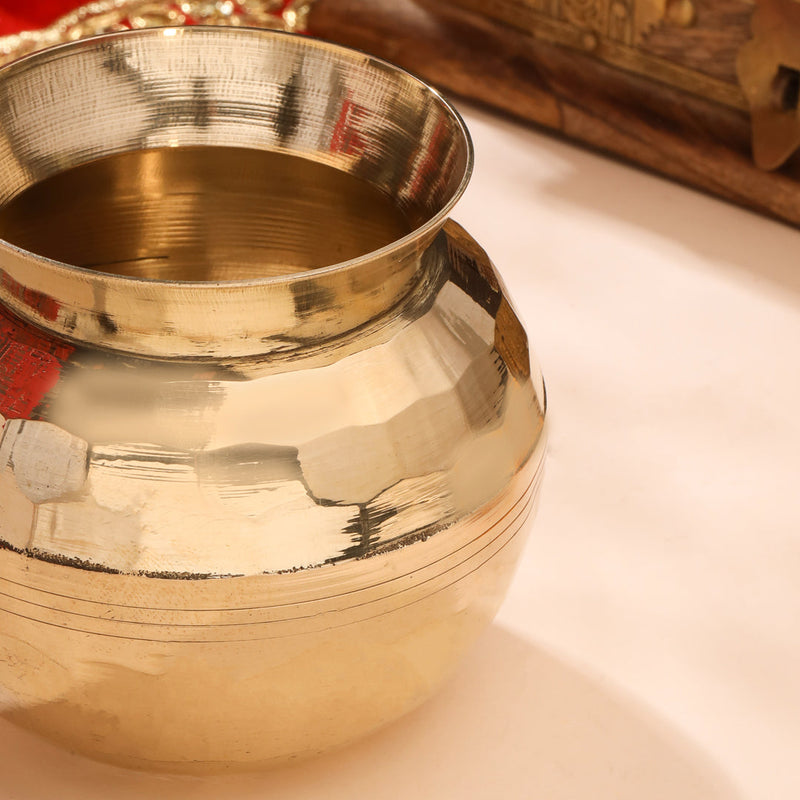 Brass Hammered Pooja Kalash