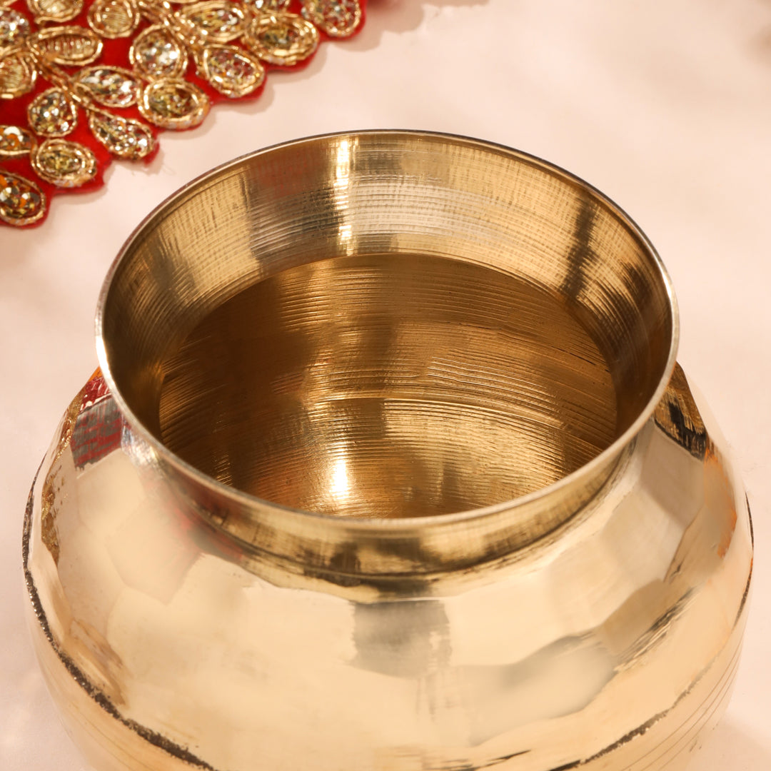 Brass Hammered Pooja Kalash