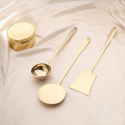 Brass Kitchen Ladles Set Of Three