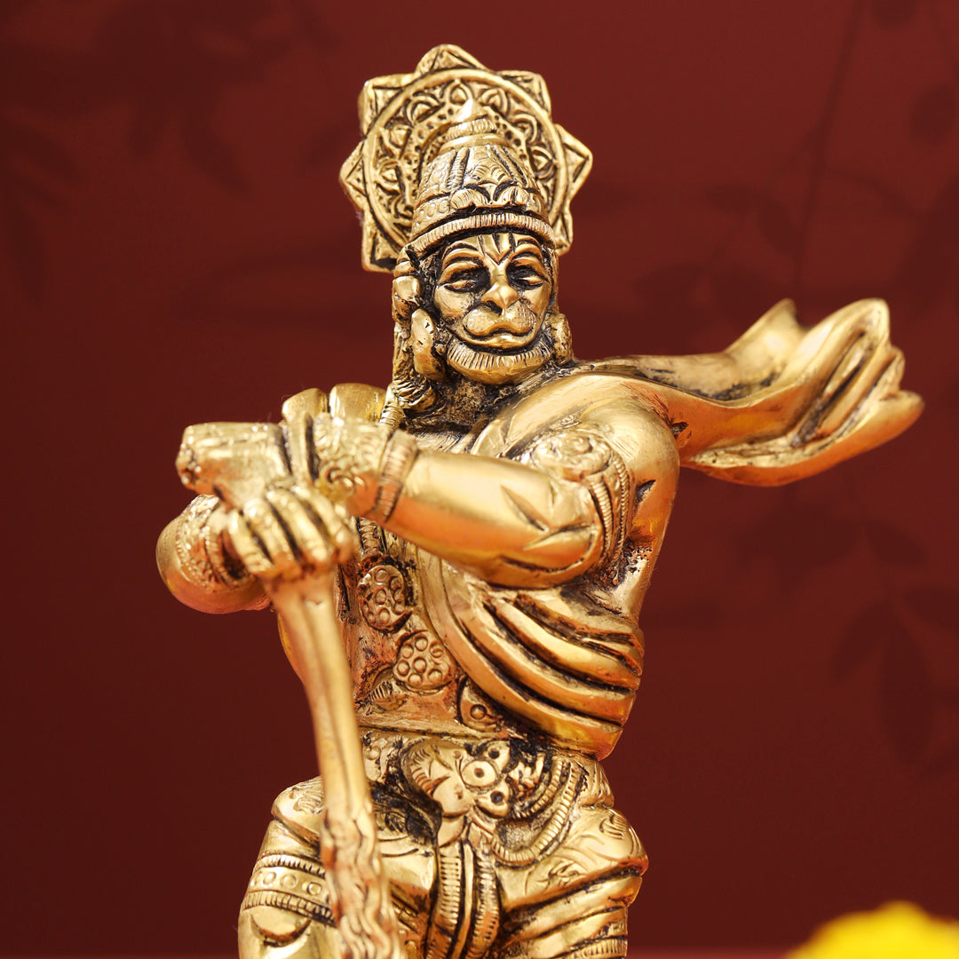 Brass Standing Hanuman Idol (7.2 Inch)