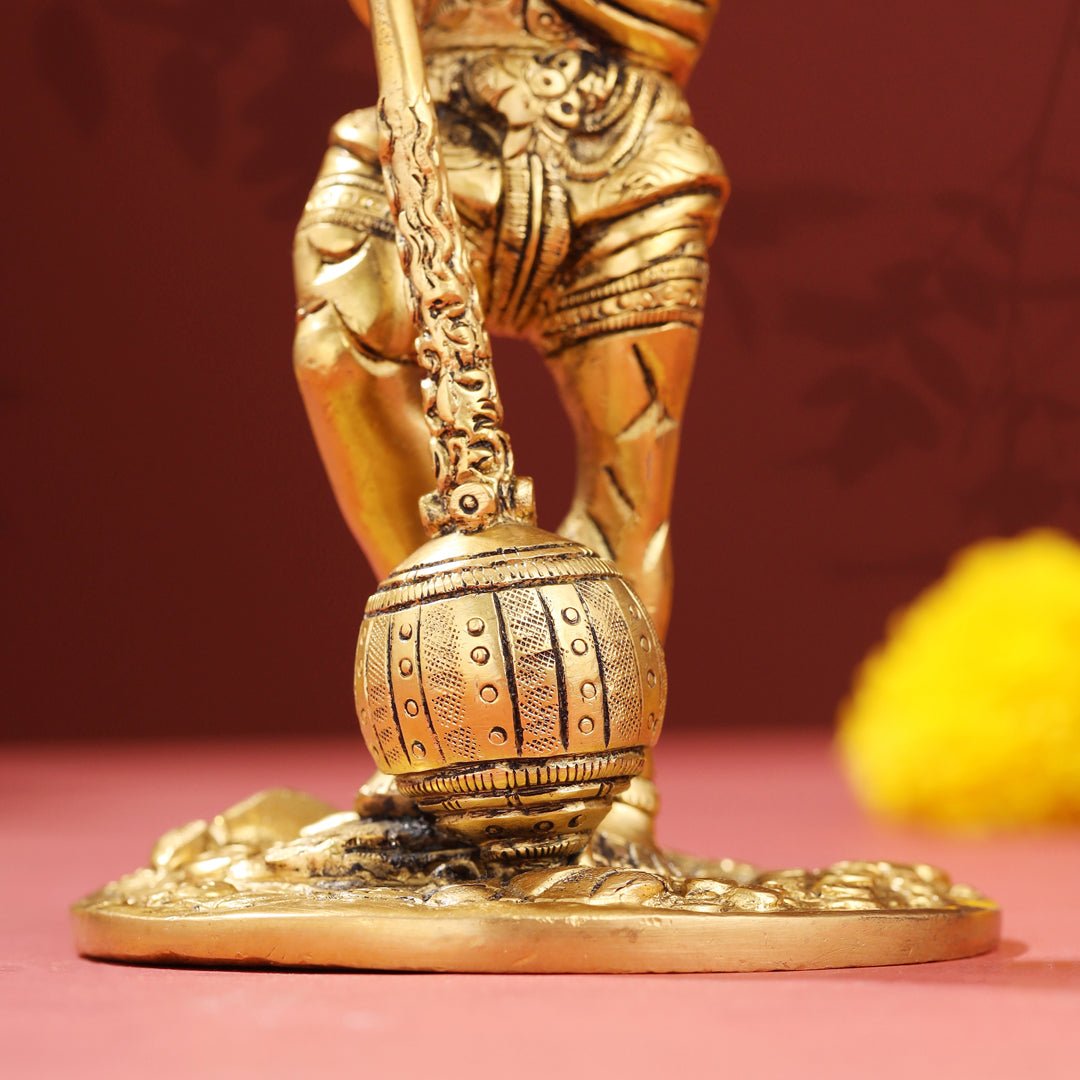Brass Standing Hanuman Idol (7.2 Inch)