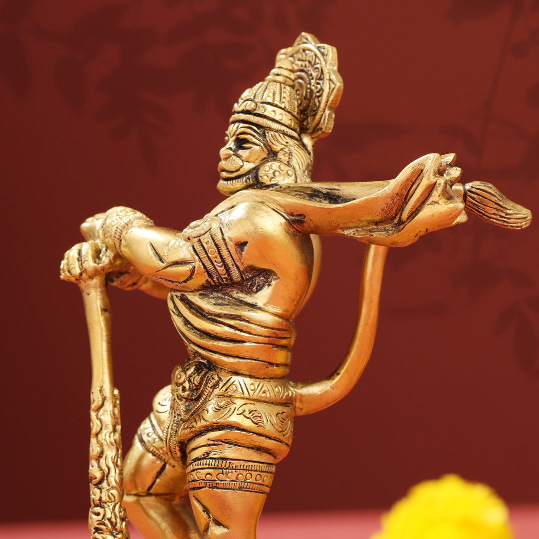 Brass Standing Hanuman Idol (7.2 Inch)