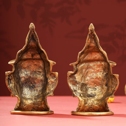 Brass Shiva Parvati Head Set (7 Inch)